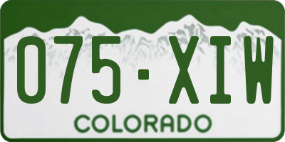 CO license plate 075XIW