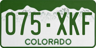 CO license plate 075XKF