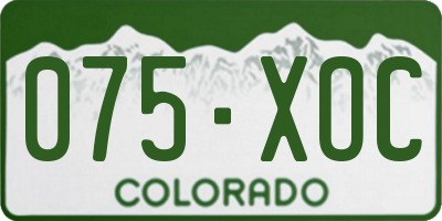 CO license plate 075XOC
