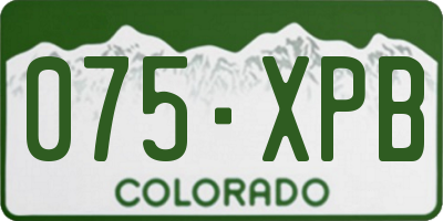 CO license plate 075XPB