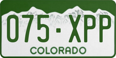 CO license plate 075XPP