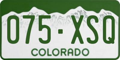 CO license plate 075XSQ