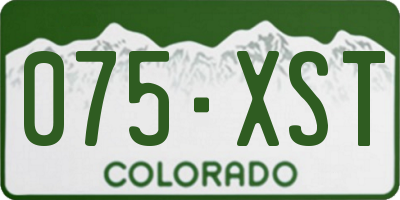 CO license plate 075XST