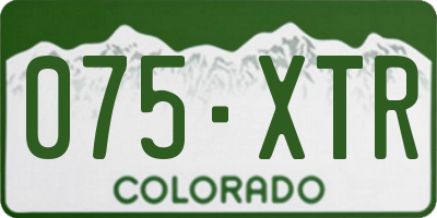 CO license plate 075XTR
