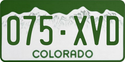 CO license plate 075XVD