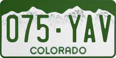 CO license plate 075YAV