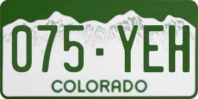 CO license plate 075YEH