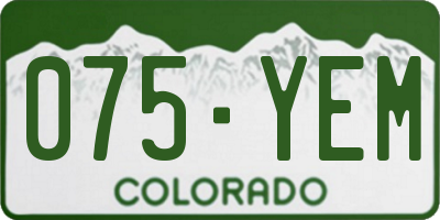 CO license plate 075YEM