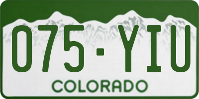 CO license plate 075YIU