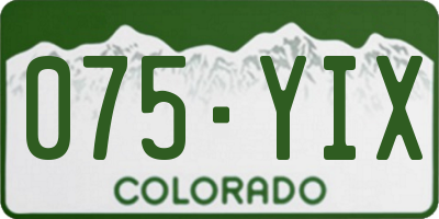 CO license plate 075YIX