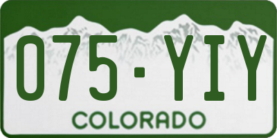 CO license plate 075YIY