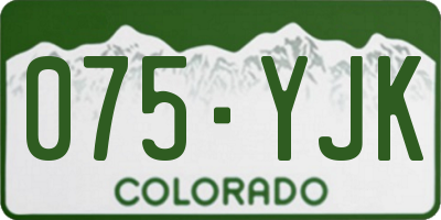CO license plate 075YJK