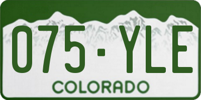CO license plate 075YLE
