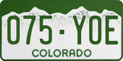 CO license plate 075YOE