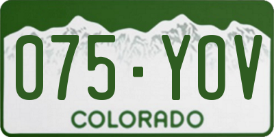CO license plate 075YOV