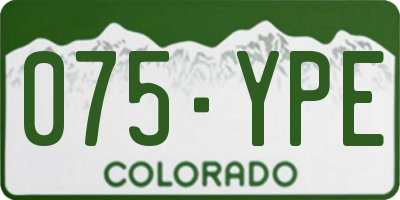 CO license plate 075YPE