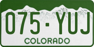 CO license plate 075YUJ