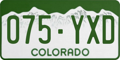 CO license plate 075YXD