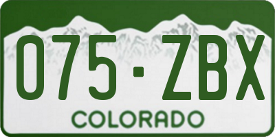 CO license plate 075ZBX