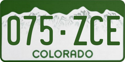 CO license plate 075ZCE