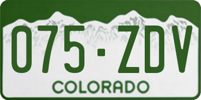 CO license plate 075ZDV