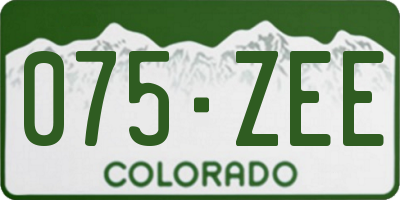 CO license plate 075ZEE