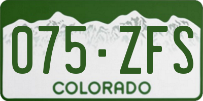 CO license plate 075ZFS