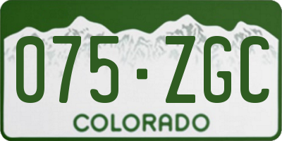 CO license plate 075ZGC