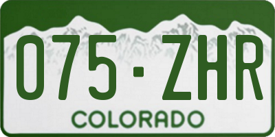 CO license plate 075ZHR