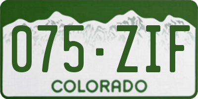 CO license plate 075ZIF