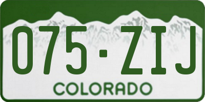 CO license plate 075ZIJ
