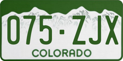 CO license plate 075ZJX