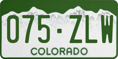 CO license plate 075ZLW