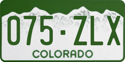 CO license plate 075ZLX