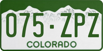 CO license plate 075ZPZ