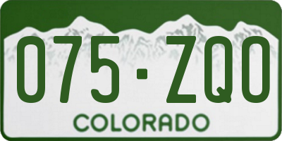 CO license plate 075ZQO