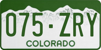 CO license plate 075ZRY