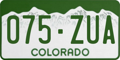 CO license plate 075ZUA