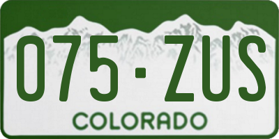 CO license plate 075ZUS