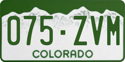 CO license plate 075ZVM