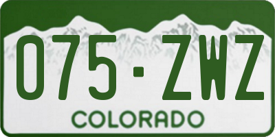 CO license plate 075ZWZ