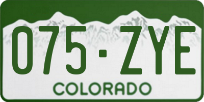 CO license plate 075ZYE