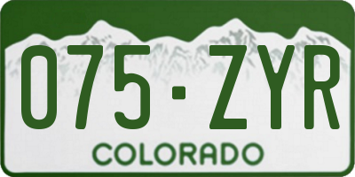 CO license plate 075ZYR