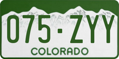 CO license plate 075ZYY