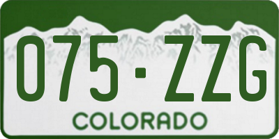 CO license plate 075ZZG