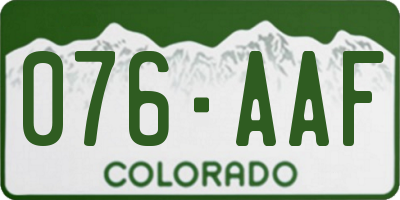 CO license plate 076AAF