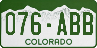 CO license plate 076ABB