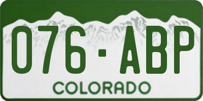 CO license plate 076ABP
