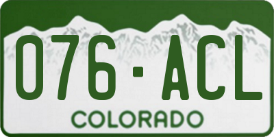 CO license plate 076ACL