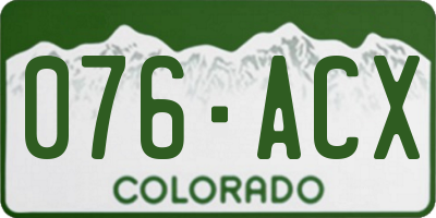CO license plate 076ACX